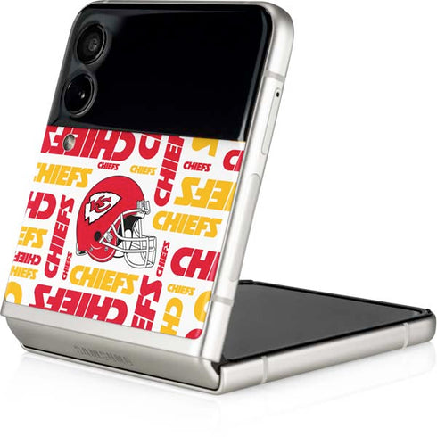 NFL Kansas City Chiefs White Blast Galaxy Z Flip4 5G Skin